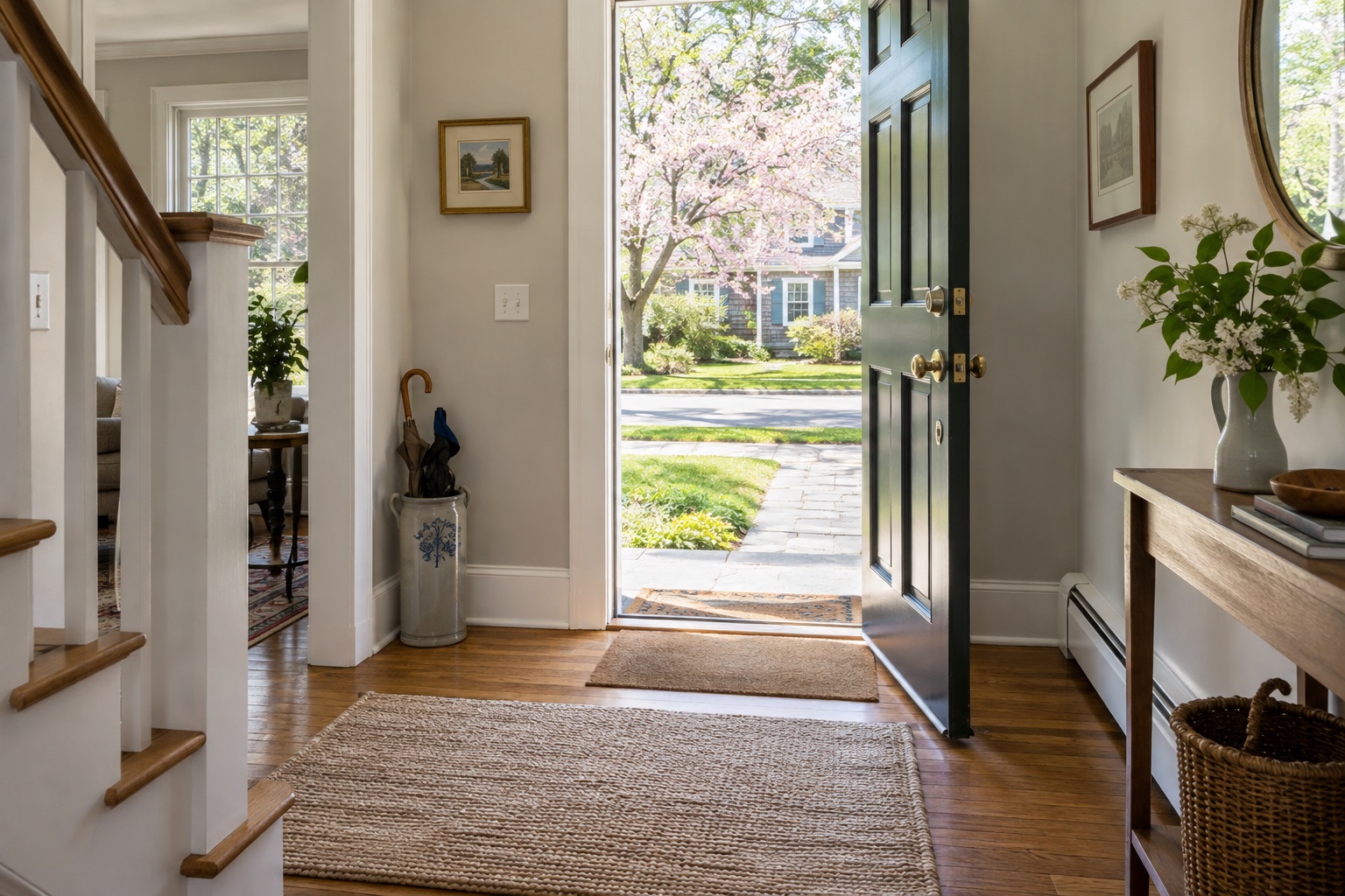 Concept repaired interior doorway and oak threshold