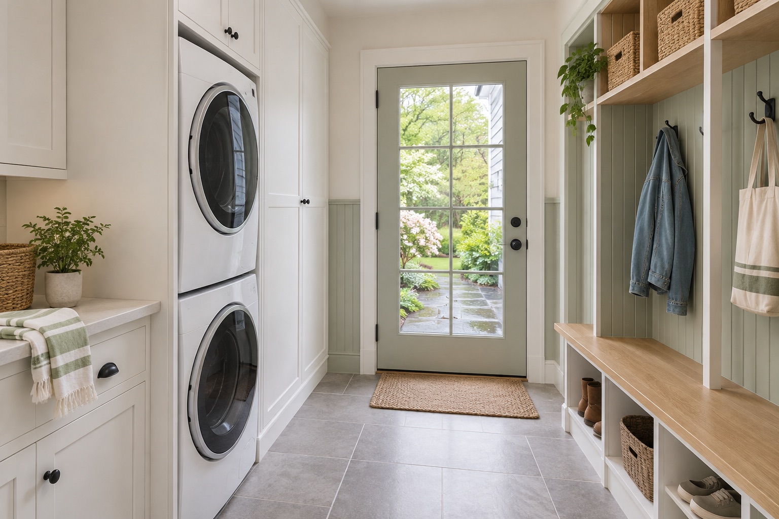A practical laundry & mudroom
