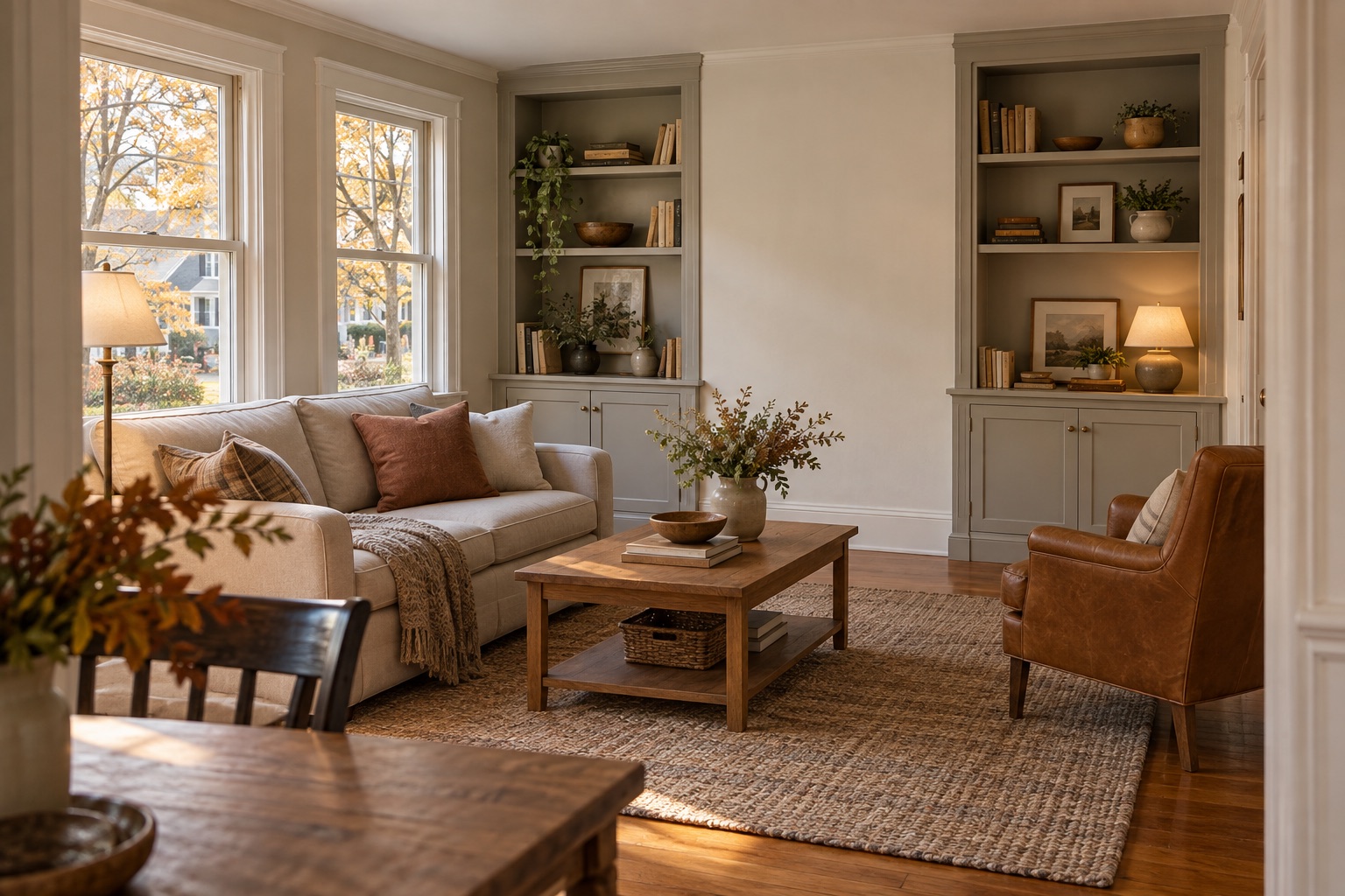 Living room built-ins and trim